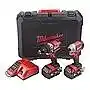 Milwaukee - pack 2 outils compact brushless perceuse à percussion + visseuse à chocs 18 v li-ion 4.0 ah - m18 cblpp2a-402c