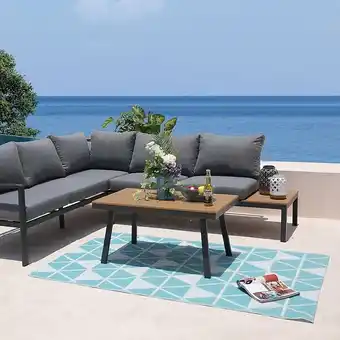 Tapis d'extérieur réversible galapagos bleu 180x120cm