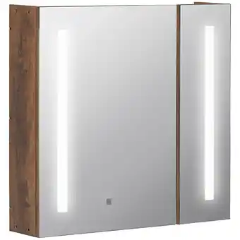 Bricorama Miroir lumineux led armoire murale design de salle de bain 2 en 1 dim. 70l x 15l x 65h cm mdf aspect bois offre