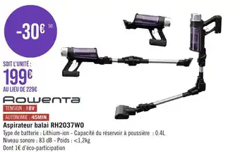 Géant Casino Aspirateur balai RH2037WO offre