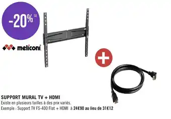 Géant Casino SUPPORT MURAL TV + HDMI offre