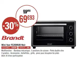 Géant Casino Mini four FC26MUB Noir offre