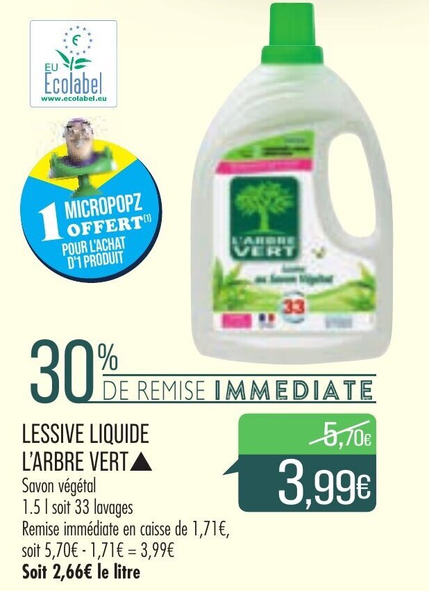 Promo Lessive Liquide L Arbre Vert Chez Match