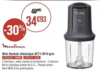 Géant Casino Mini Hachoir électrique AT711B10 gris offre