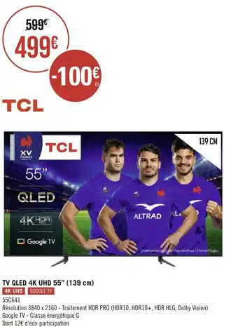 Géant Casino TV QLED 4K UHD 55" (139 cm) offre