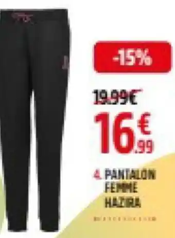 Intersport PANTALON FEMME HAZIRA offre