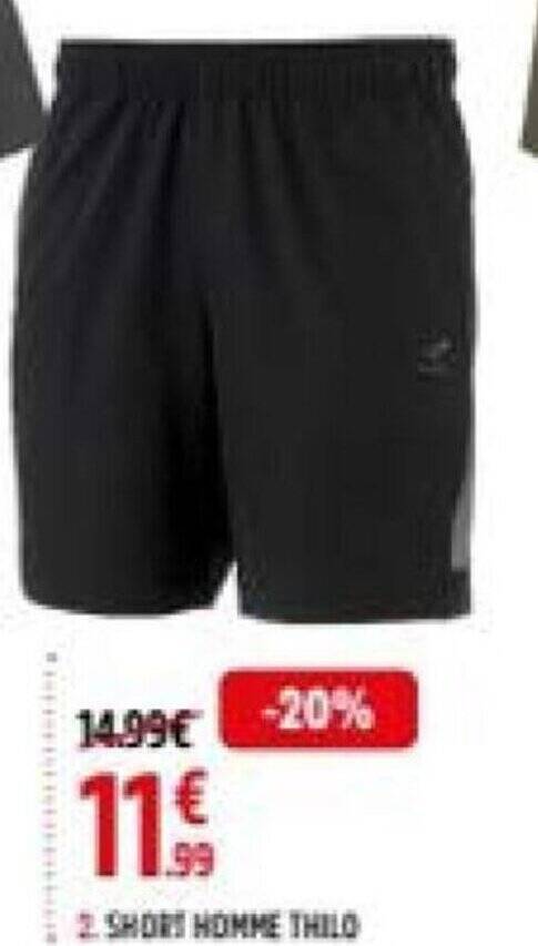 Short discount homme intersport