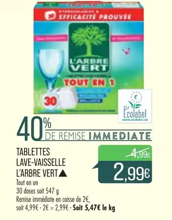 Match Tablettes lave-vaisselle l'arbre vert offre