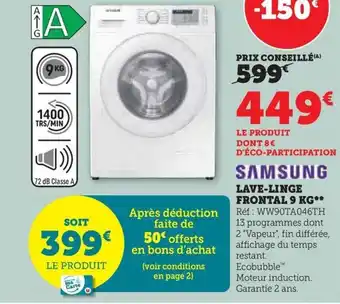Super U LAVE-LINGE FRONTAL 9 KG offre