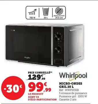 Super U MICRO-ONDES GRIL 20 L offre