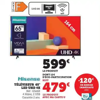 Super U TÉLÉVISEUR 65" LED UHD 4K offre