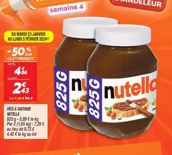 Netto PÂTE À TARTINER NUTELLA offre