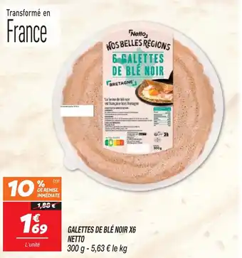Netto GALETTES DE BLÉ NOIR X6 NETTO offre