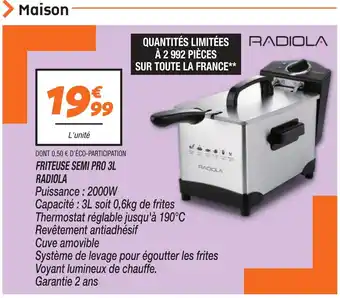 Netto FRITEUSE SEMI PRO 3L RADIOLA offre
