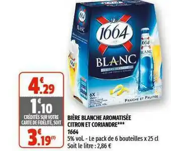 Coccinelle Express Bière Blanche Aromatisée Citron Et Coriandre*** 1664 offre