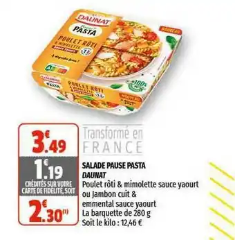 Coccimarket Salade Pause Pasta Daunat offre