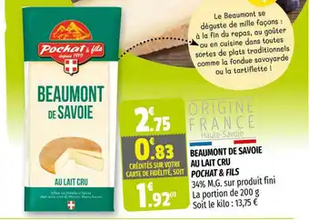 Coccimarket Beaumont De Savoie Au Lait Cru Pochat & Fils offre