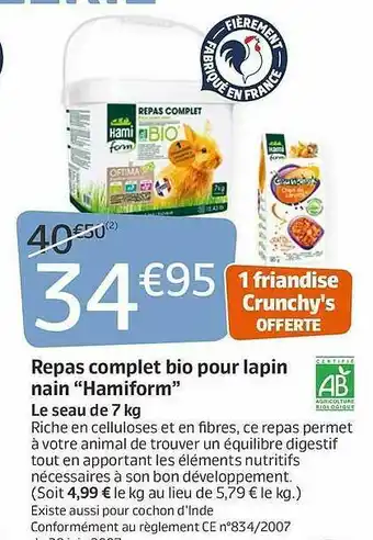 Repas Complet Bio Pour Lapin Nain