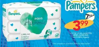 Stokomani LOT DE 3 X 48 LINGETTES BÉBÉ HARMONIE offre