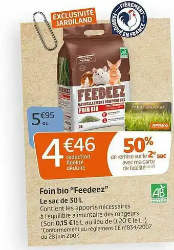 Jardiland Foin Bio offre