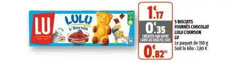Coccinelle Supermarché 5 Biscuits Fourrés Chocolat Lulu L'ourson Lu offre