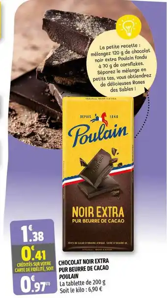 Coccinelle Supermarché Chocolat Noir Extra Pur Beurre De Cacao Poulain offre
