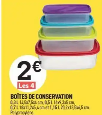 Centrakor BOÎTES DE CONSERVATION offre
