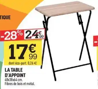 Centrakor LA TABLE D'APPOINT offre