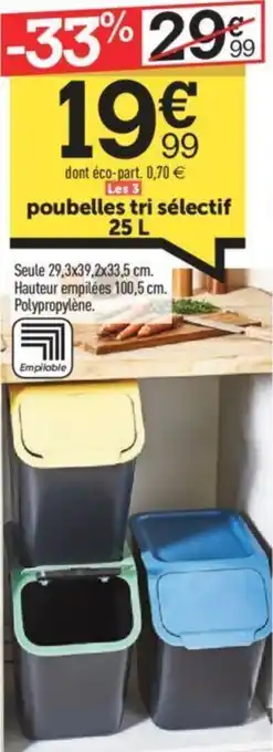 poubelles tri sélectif 25 L