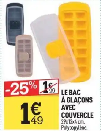 Centrakor LE BAC À GLAÇONS AVEC COUVERCLE 29x12x4 cm. Polypopylène. offre