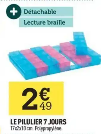 Centrakor LE PILULIER 7 JOURS 17x2x10 cm. Polypropylène. Autre offre