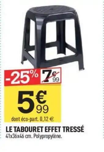 Centrakor LE TABOURET EFFET TRESSÉ 41x36x46 cm. Polypropylène. offre