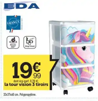 Centrakor la tour vision 3 tiroirs offre