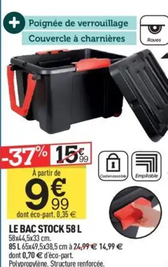 Centrakor LE BAC STOCK 58 L offre