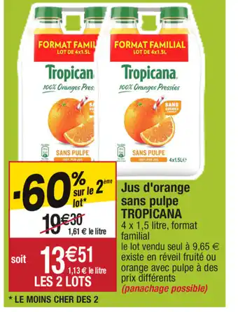 Migros Jus d'orange sans pulpe offre
