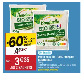 Migros Petits pois bio 100% français bonduelle offre