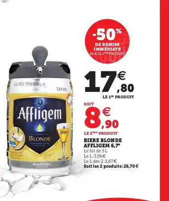 Hyper U Bière Blonde Affligem 6,7° offre