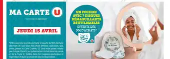 Hyper U Un Pochon Avec 7 Disques Démaquillants Réutilisables offre