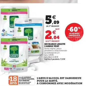Hyper U Recharge Lessive L'arbre Vert offre