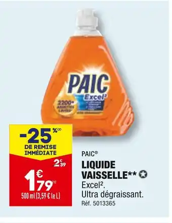 ALDI Paic liquide vaisselle offre