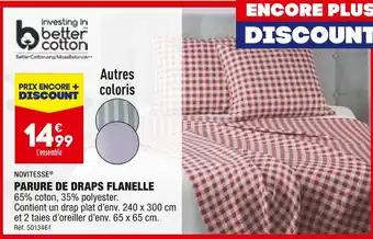 Novitesse parure de draps flanelle