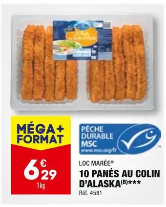 ALDI Loc marée 10 panés au colin d’alaska offre