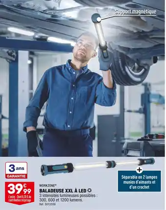ALDI Workzone baladeuse xxl à led offre