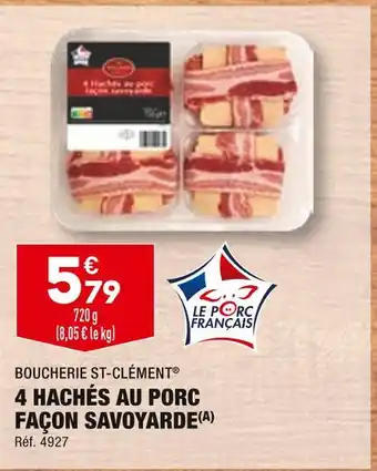 ALDI Boucherie st-clément 4 hachés au porc façon savoyarde offre