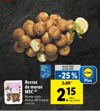Lidl Accras de morue msc offre