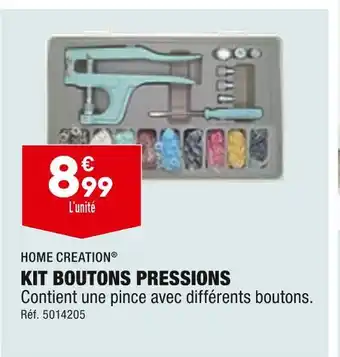 ALDI Home creation kit boutons pressions offre