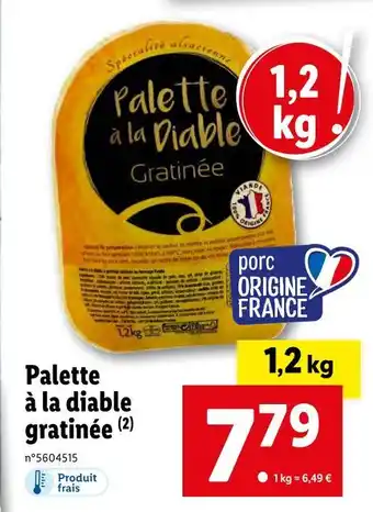 Lidl Palette à la diable gratinée offre