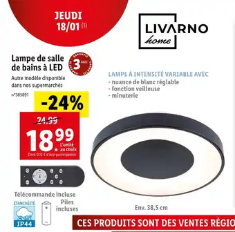 Lidl Livarno lampe de salle de bains à led offre