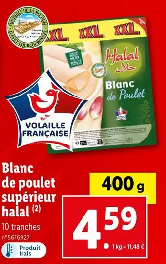 Lidl Blanc de poulet supérieur halal offre