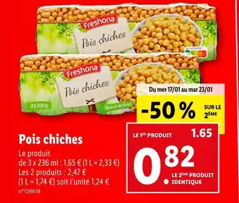 Lidl Freshona pois chiches offre